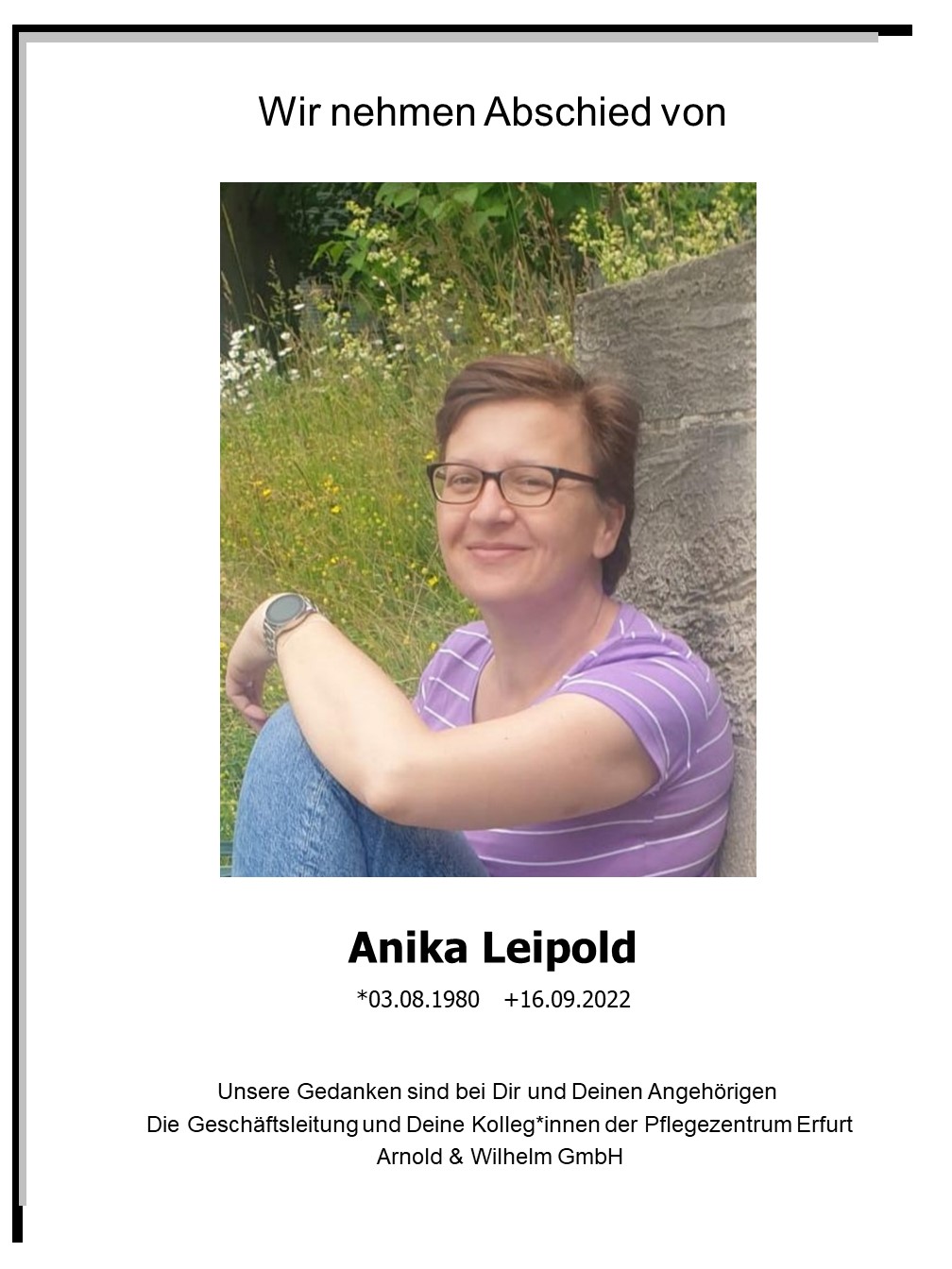 >Abschied Anika Leipold - 29.09.2022